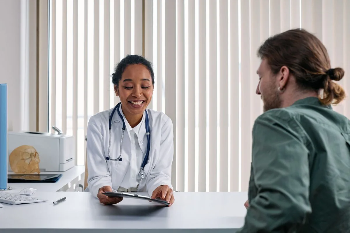 Medical professional preparing vaccination supplies in a clinical setting